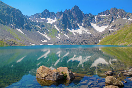 Mountain lake in Armenia, Syunik provinceの写真素材