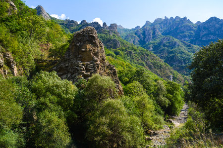 Mountain landscape with rocks and forest. Crimea, Ukraine, Europe.の写真素材
