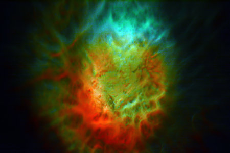 Fractal image of an abstract galaxy. Colorful background.の写真素材