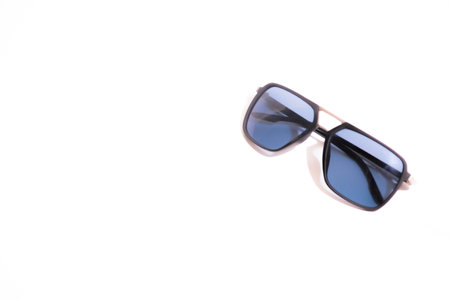 women's sunglasses with black frame isolated on white background.with clipping pathの写真素材