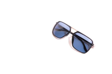 women's sunglasses with black frame isolated on white background.with clipping pathの写真素材