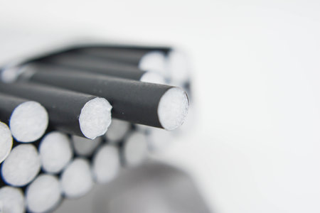 Cigarettes on a white background. Close up. Selective focus.の写真素材