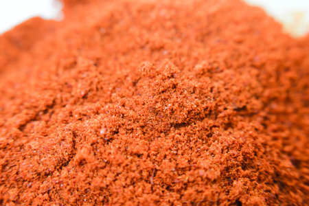 close up of paprika powder on white background,spices and food ingredientsの写真素材