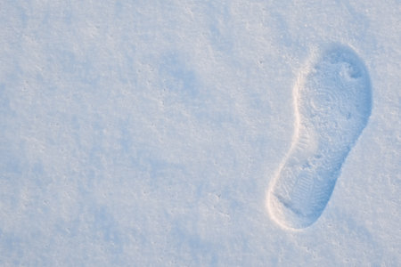 Footprints in the snow. Footprints in the snow. Footprints in the snow.の写真素材