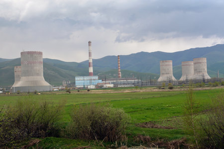Nuclear power plant in the north of China, Hebei Provinceの写真素材