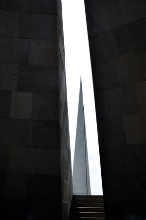 Armenian genocide memorial complex in Yerevan, Armenia. The Armenian Genocide Memorial and Museum,...