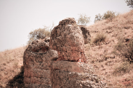 Ruins of the ancient city of Chersonesos, Sevastopol, Crimeaの写真素材