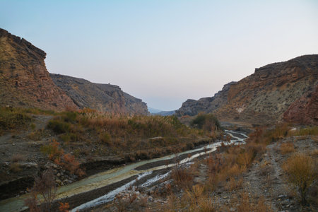 River in the mountains of the Judean Desert.の写真素材
