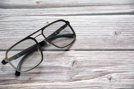 Glasses on a wooden background. Selective focus. nature.