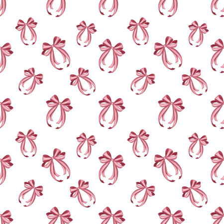 Simple Pink Small Bow Design Seamless Patternの写真素材