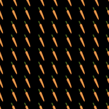Carrot Pattern on Black Backgroundの写真素材