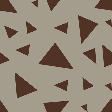 Seamless Triangular Patterns in Brown Big Design on pastel gray Backgrounds