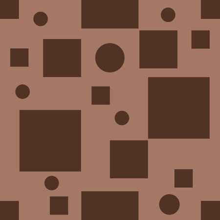 Seamless Pattern of Brown Geometric Shapes Big Design on a Mocha Mousse Background Inspires Modern Decor Ideasの写真素材