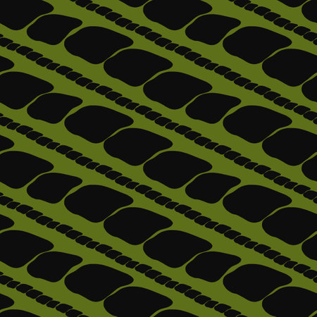 A seamless pattern featuring alternating leaf shapes in dark green and black colors, creating a modern and stylish design suitable for textiles or wallpapers.の写真素材