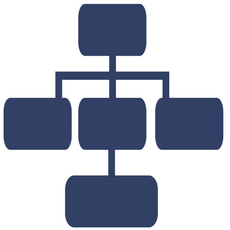 Abstract vector illustration of a hierarchical structure represented by interconnected rounded...