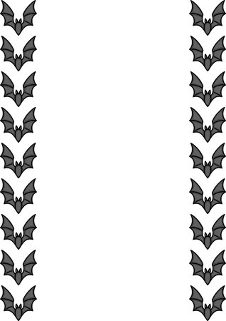 Elegant vector border design featuring a repeating pattern of stylized bats, perfect for Halloween invitations or gothic-themed projects.のイラスト素材