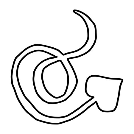 Stylized ampersand symbol with flowing lines and a leaf-like element, vector illustrationのイラスト素材