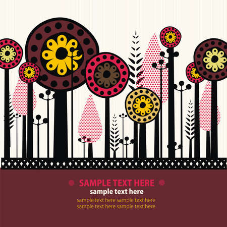 multicolored forest treesのイラスト素材