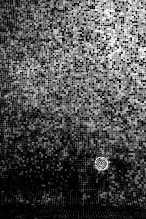 Floor of swimming pool with pool pit in black and whiteの写真素材