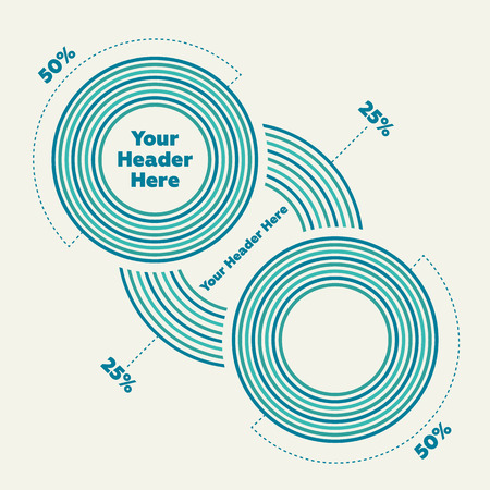 Infographics elements - pie chart flat illustrationのイラスト素材