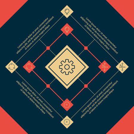 Infographics. Square elements and iconsのイラスト素材