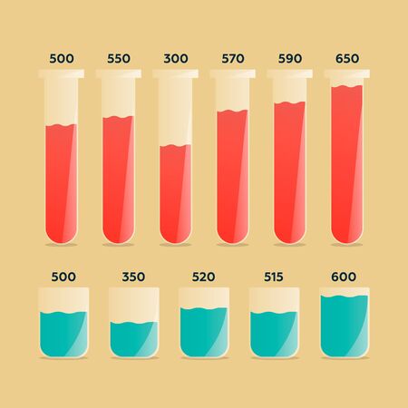 Infographics. Blood and water bar chartのイラスト素材