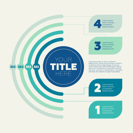 Pie chart, 4 steps and circle headerの写真素材