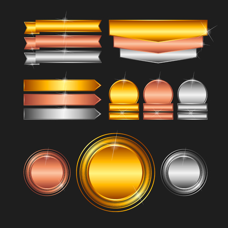 Blank stamps - gold, platinum, silverのイラスト素材