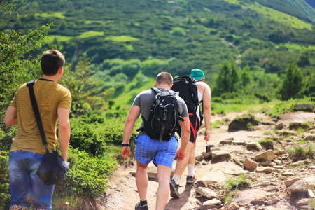 Guys climb the mountainのeditorial素材