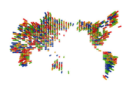 World map from recycle symbols