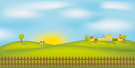 Summer landscape  Vector illustration のイラスト素材