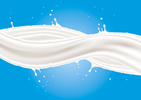 A splash of milk. Vector illustration.のイラスト素材