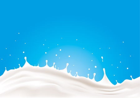 A splash of milk. No transparencies CMYK Vector illustration. Easy to print. Customizable, Easy to edit and change colors.のイラスト素材