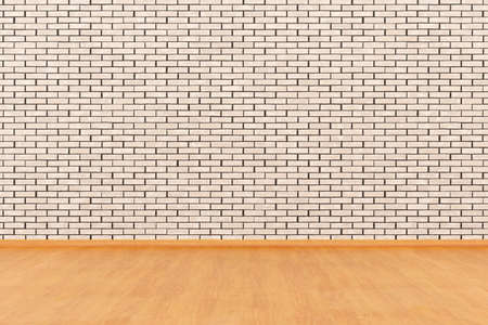 Modern empty interior with stone wall and wooden floor. 3d Illustration