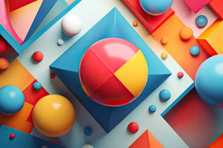 Abstract geometric shapes. Creative and vibrant illustrations that evoke a sense of modernity and elegance. Perfect for digital and print designs.の写真素材