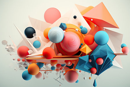 Abstract geometric shapes. Creative and vibrant illustrations that evoke a sense of modernity and...