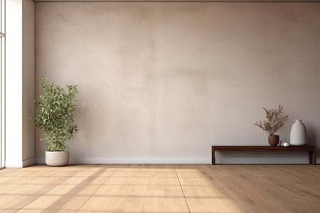 Empty room, huge poster. Perfect combo.の写真素材