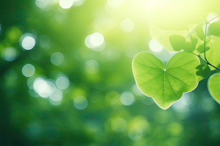 Soft focus blur in purple, capturing the beauty of natural heart-shaped leaves