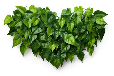 Exotic Tropical Foliage: Philodendron Species with Green Heart-Shaped Leaves on the Backside