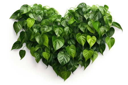 Exotic Tropical Foliage: Philodendron Species with Green Heart-Shaped Leaves on the Backsideの写真素材