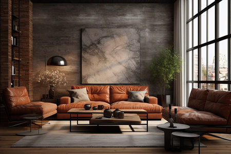 Interior of a cozy living room with a stylish armchair.