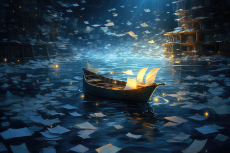 Floating Melodies Grace the Nightの写真素材