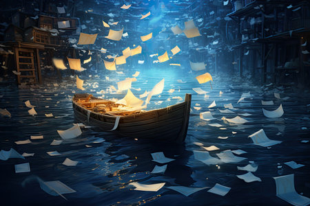 Floating Melodies Grace the Nightの写真素材