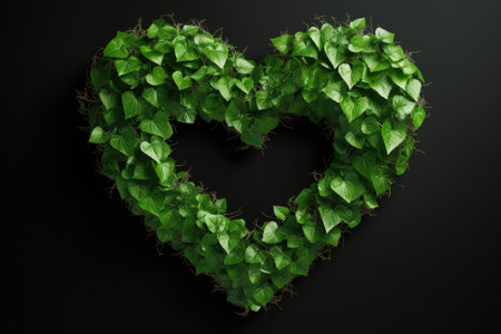 Wild vine with rough, hairy heart-shaped green leaves isolatedの写真素材
