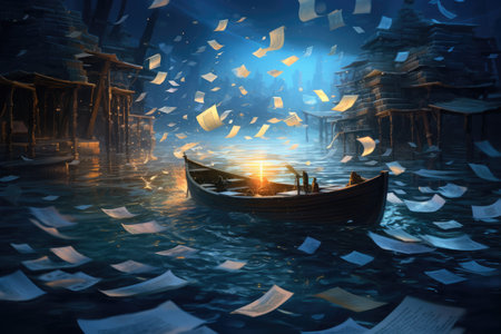 Floating Melodies Grace the Nightの写真素材