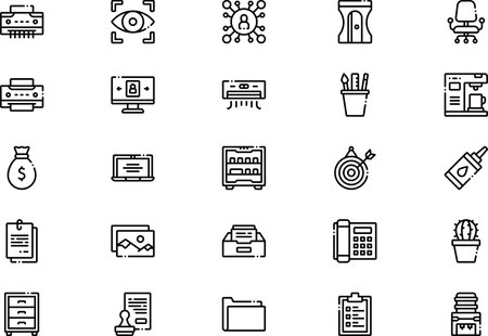 Icons collection is a vector illustration with editable stroke.のイラスト素材