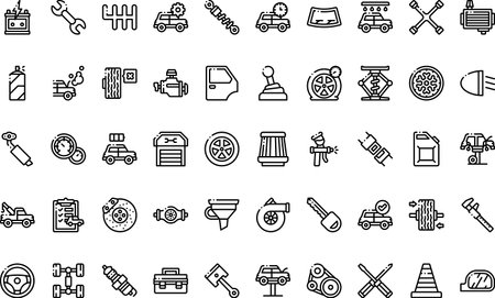 Car repair icons Simple vector icon. Illustration symbol design template for web mobile UI element.のイラスト素材