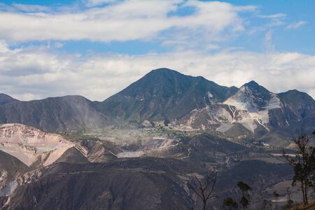 dry climate landscape destroyed by mining, landscape in continuous changeの写真素材
