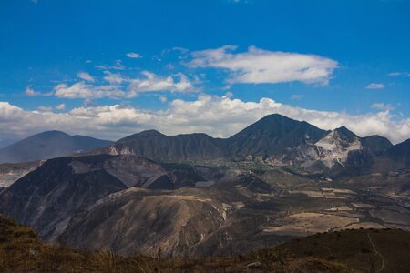 dry climate landscape destroyed by mining, landscape in continuous changeの写真素材