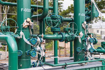 pipes, industrial elements, screws, pressure, pressure structures. connections ready for useの写真素材